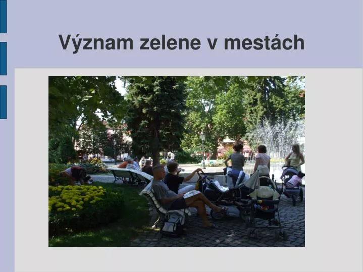 v znam zelene v mest ch