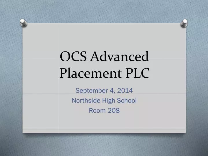 ocs advanced placement plc