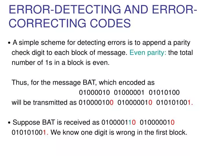 error detecting and error correcting codes