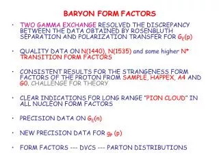 BARYON FORM FACTORS