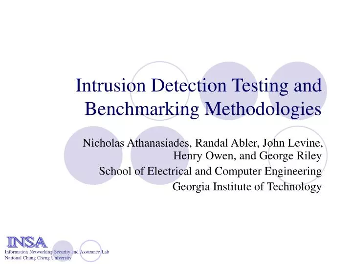 intrusion detection testing and benchmarking methodologies