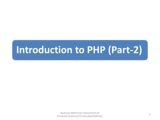 Setting the environment Overview of PHP Constants and Variables in PHP