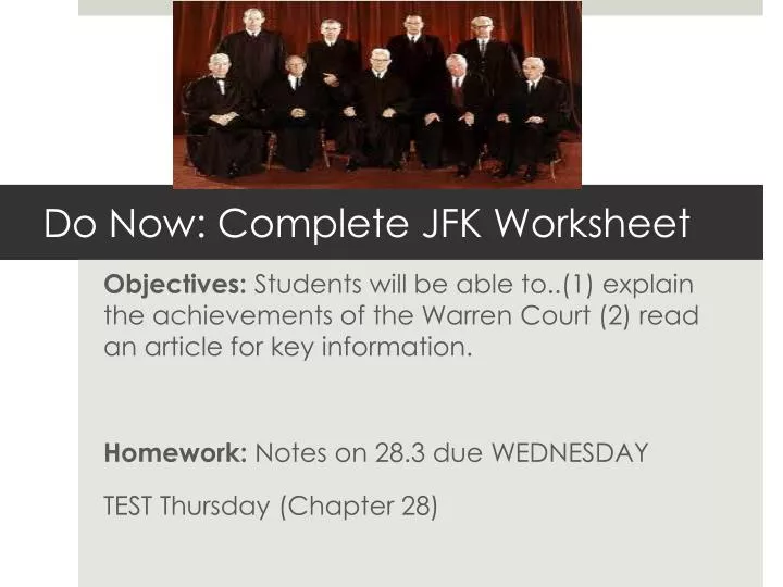 do now complete jfk worksheet