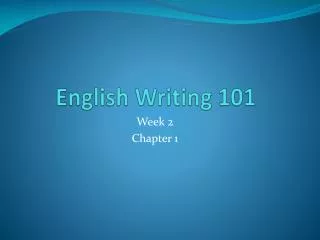 English Writing 101