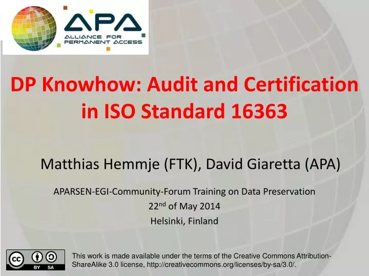 dp knowhow audit and certification in iso standard 16363