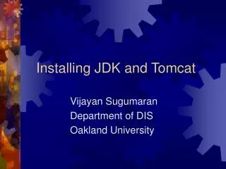 Installing JDK and Tomcat