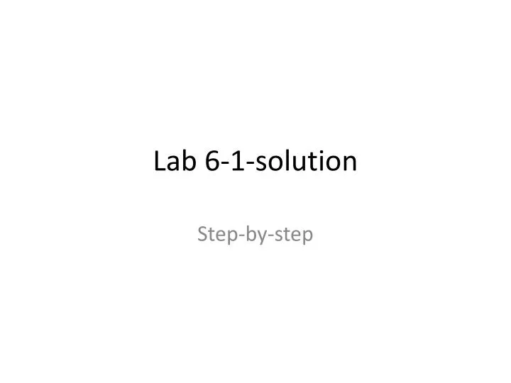 lab 6 1 solution