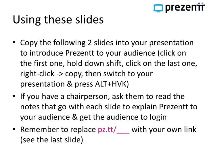 using these slides