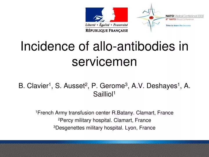incidence of allo antibodies in servicemen