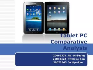Tablet PC Comparative Analysis
