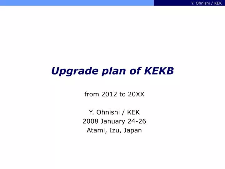 upgrade plan of kekb