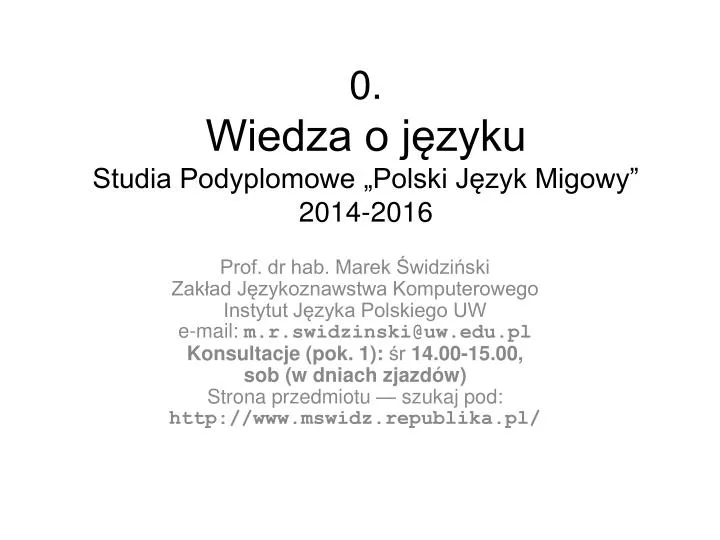 0 wiedza o j zyku studia podyplomowe polski j zyk migowy 2014 2016