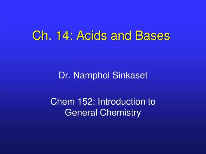 ch 14 acids and bases