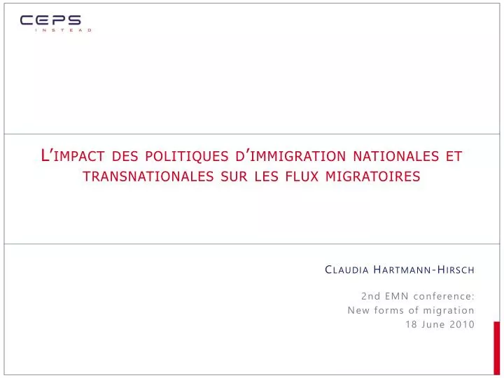 l impact des politiques d immigration nationales et transnationales sur les flux migratoires