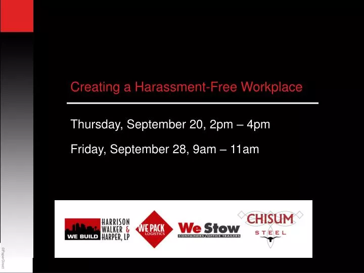 creating a harassment free workplace