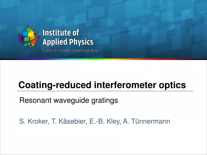 coating reduced interferometer optics