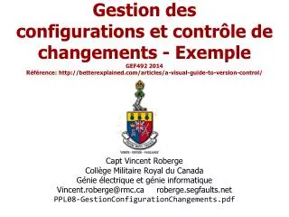 Capt Vincent Roberge Collège Militaire Royal du Canada Génie électrique et génie informatique