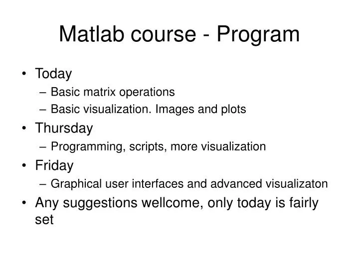 matlab course program