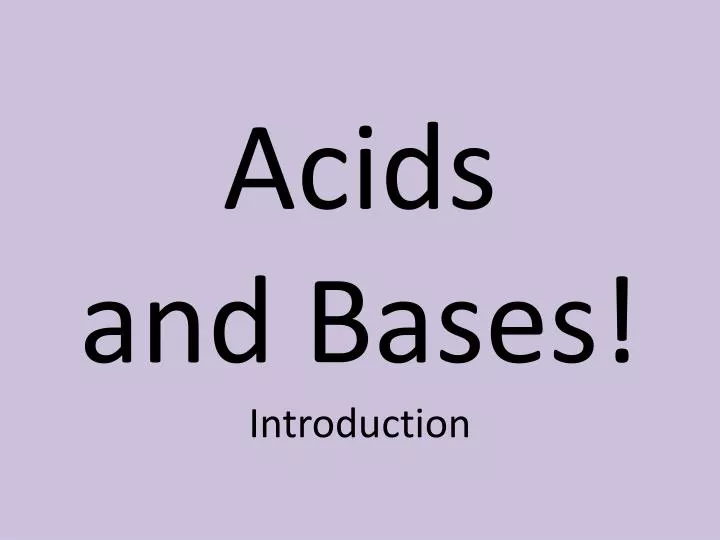 acids and bases introduction