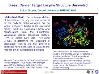Breast Cancer Target Enzyme Structure Unraveled Sol M. Gruner, Cornell University, DMR 0225180