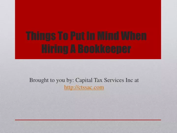 things to put in mind when hiring a bookkeeper