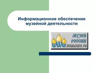 Информационное обеспечение музейной деятельности
