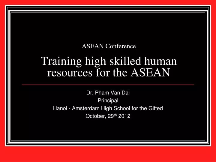 asean conference training high skilled human resources for the asean