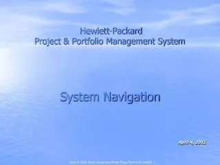 Hewlett-Packard Project &amp; Portfolio Management System