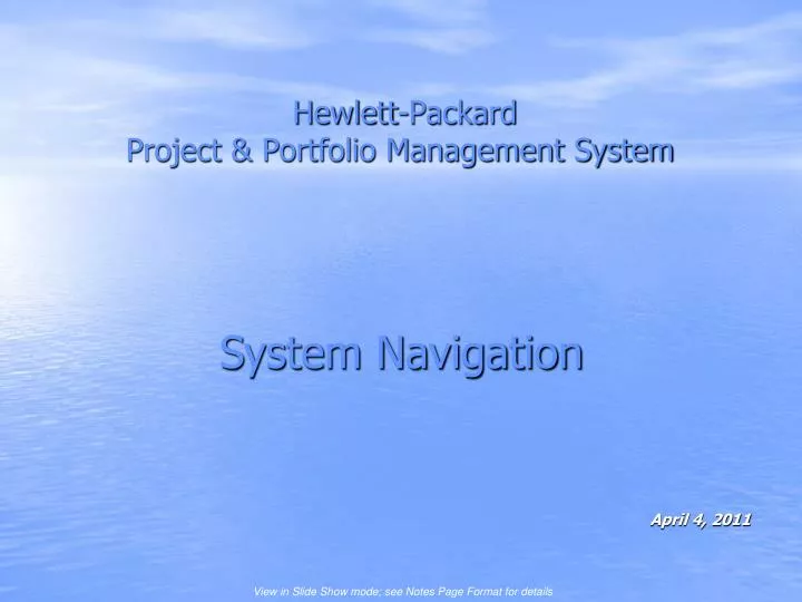 hewlett packard project portfolio management system
