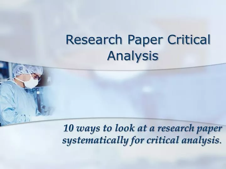 research paper critical analysis