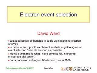 Electron event selection