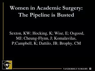 Women in Academic Surgery: The Pipeline is Busted