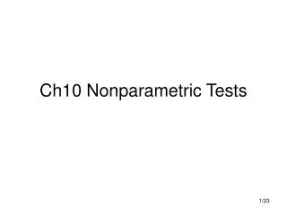 Ch10 Nonparametric Tests