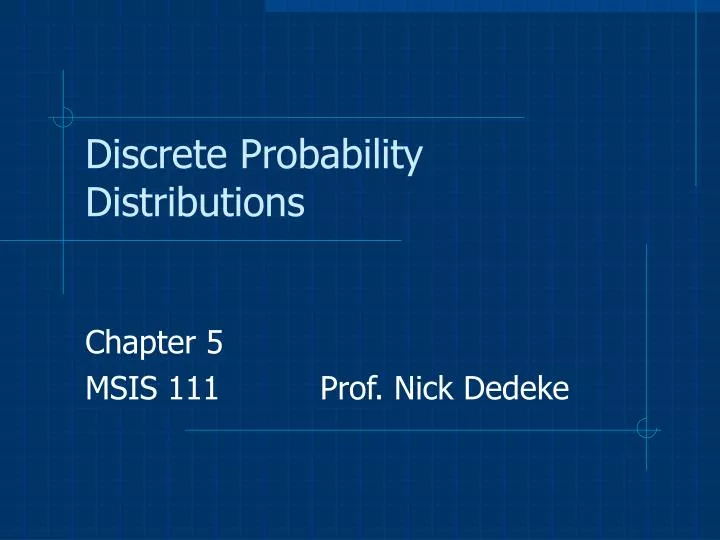 discrete probability distributions