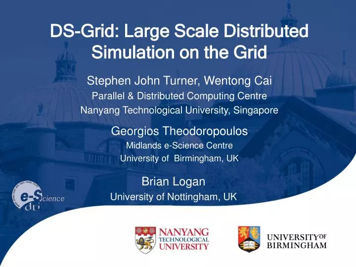 ds grid large scale distributed simulation on the grid