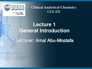 Lecture 1 General Introduction
