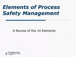 Elements of Process Safety Management