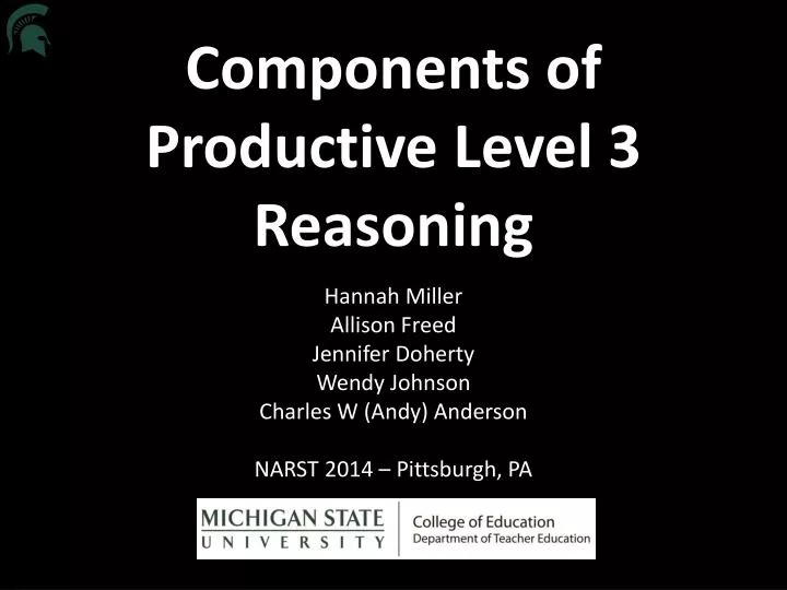 components of productive level 3 reasoning