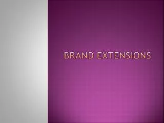 Brand extensions