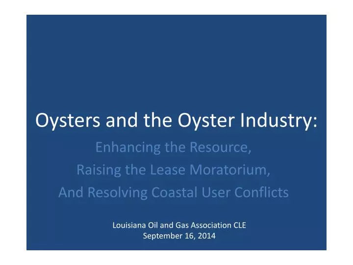 oysters and the oyster industry