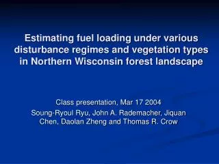 Class presentation, Mar 17 2004