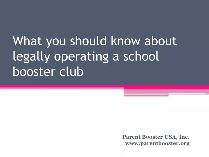 what you should know about legally operating a school booster club