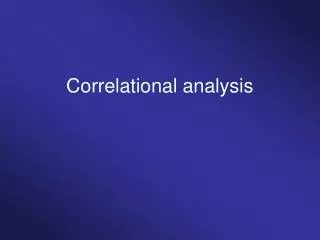 Correlational analysis