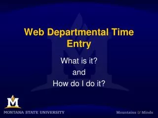 Web Departmental Time Entry