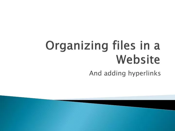 organizing files in a website