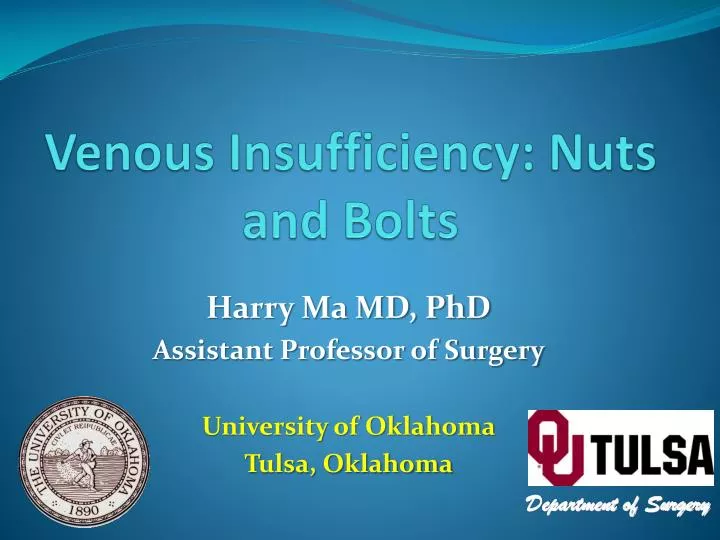 venous insufficiency nuts and bolts