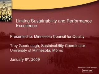 Linking Sustainability and Performance Excellence