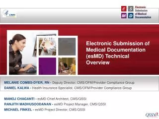 Electronic Submission of Medical Documentation (esMD) Technical Overview
