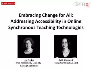 Embracing Change for All: Addressing Accessibility in Online Synchronous Teaching Technologies