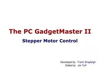 The PC GadgetMaster II